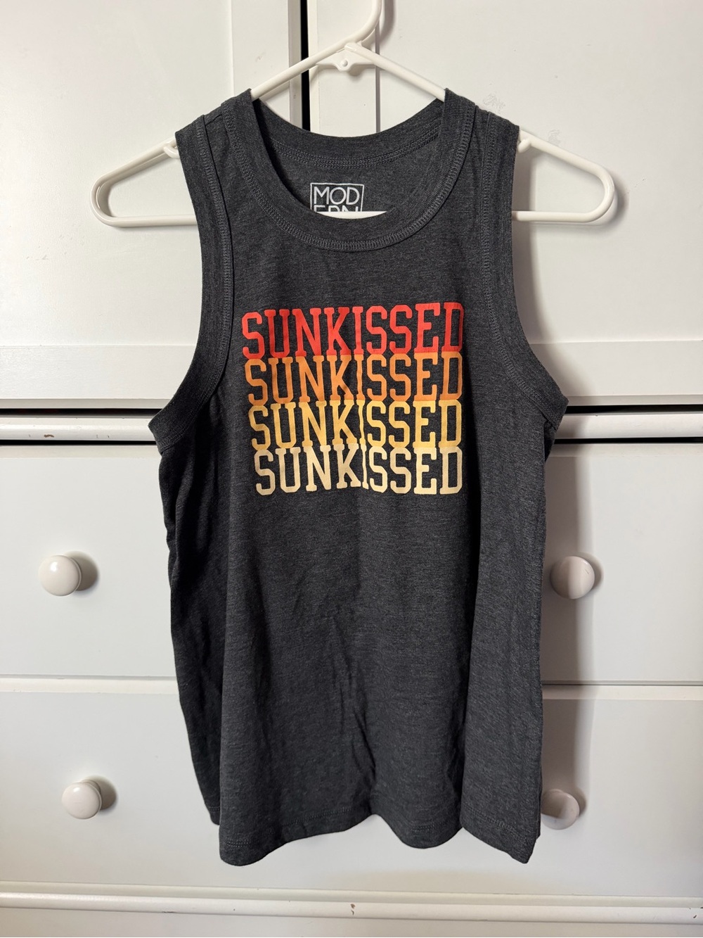 Modern Lux Charcoal Tank with Sunset Gradient Sunkissed Print